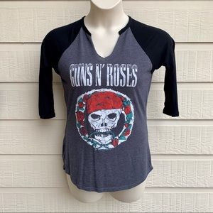 Guns N’ Roses Women’s 3/4’Sleeve Raglan Tee